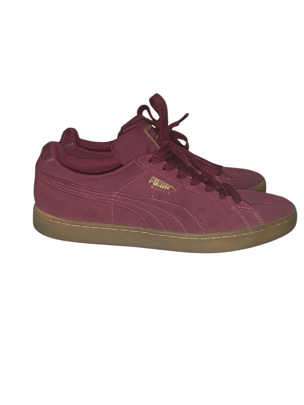 Puma Suede Men's Sneakers in Burgundy with Gum Sole